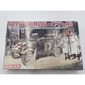 Dragon 1/35 Scale German Medical Team w/ Kubelwagen Ambulance Model Kit #6137